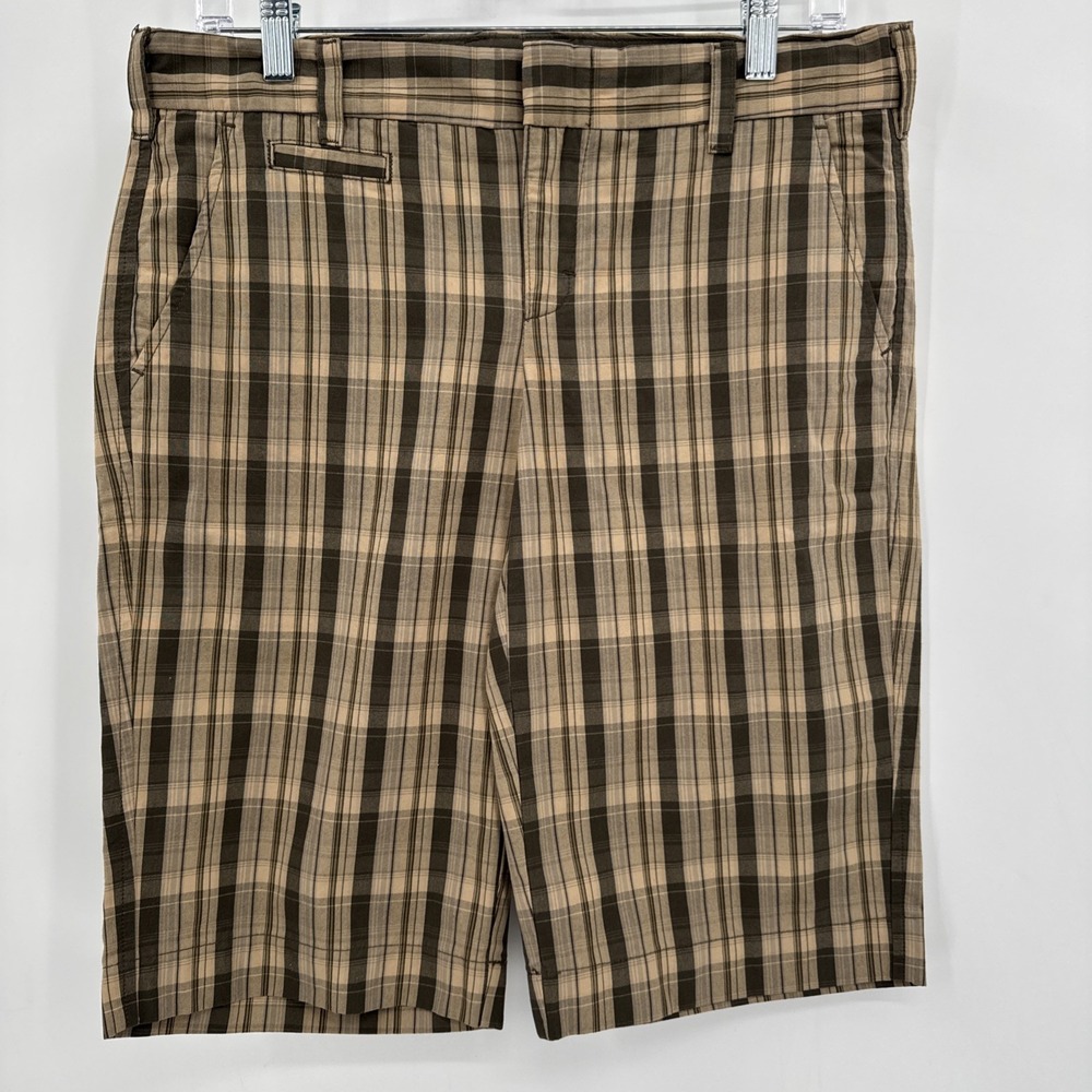 Vince Shorts Womens 6 Army Green Striped Bermuda Chino Casual Cotton Travel Golf